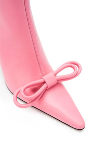 Double Bow 100 leather ankle boots - Pink