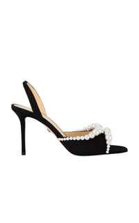 Sirène 85 beaded slingback - Black