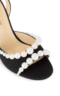 Sirène 85 beaded slingback - Black