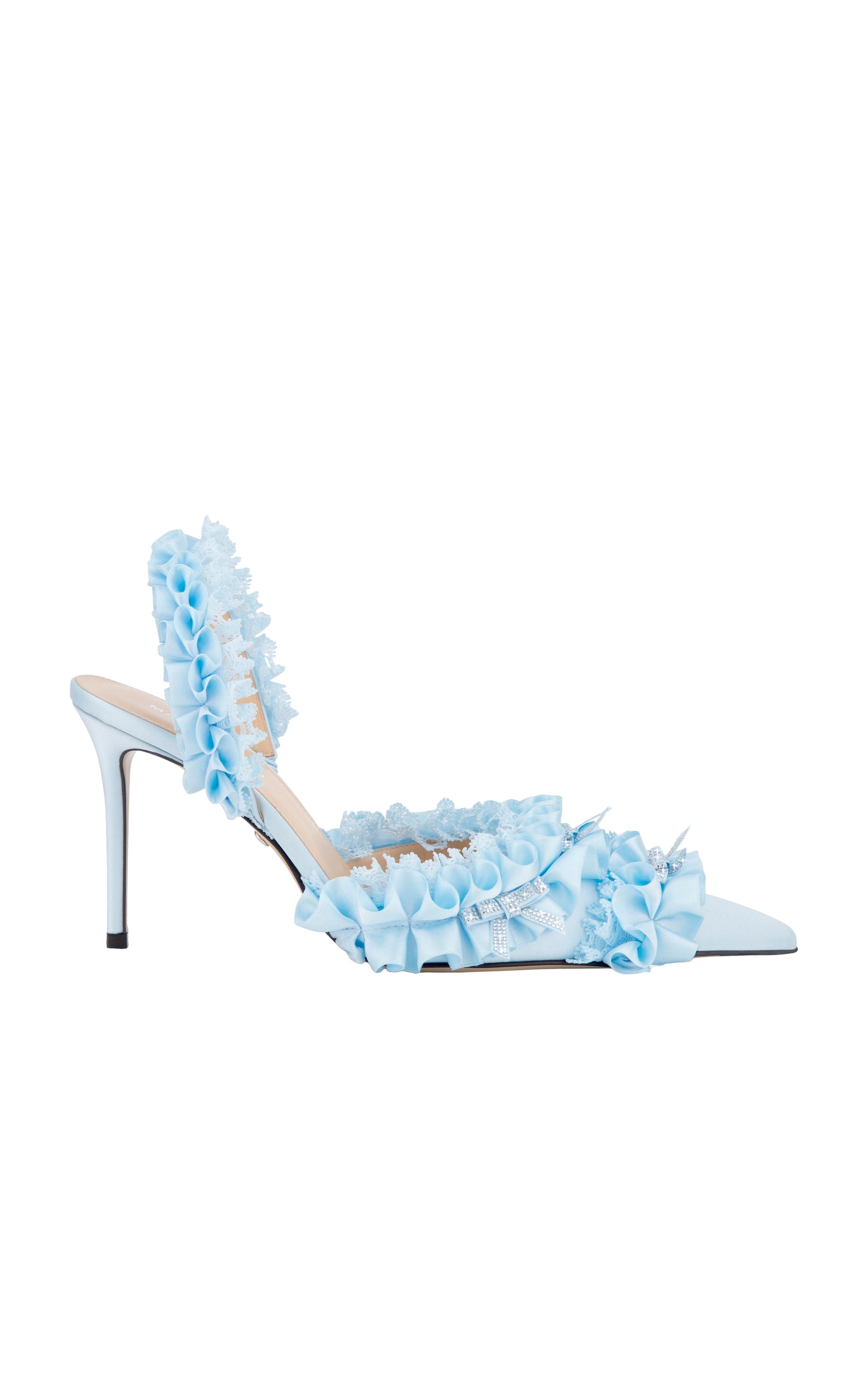 Antoinette 110 silk Slingback - Sky Blue