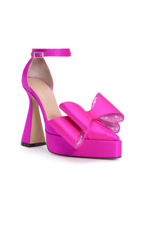 Le Cadeau 140 silk platform pumps - Fuchsia