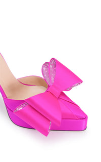 Le Cadeau 140 silk platform pumps - Fuchsia