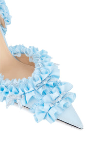 Antoinette 110 silk Slingback - Sky Blue