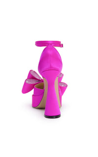 Le Cadeau 140 silk platform pumps - Fuchsia
