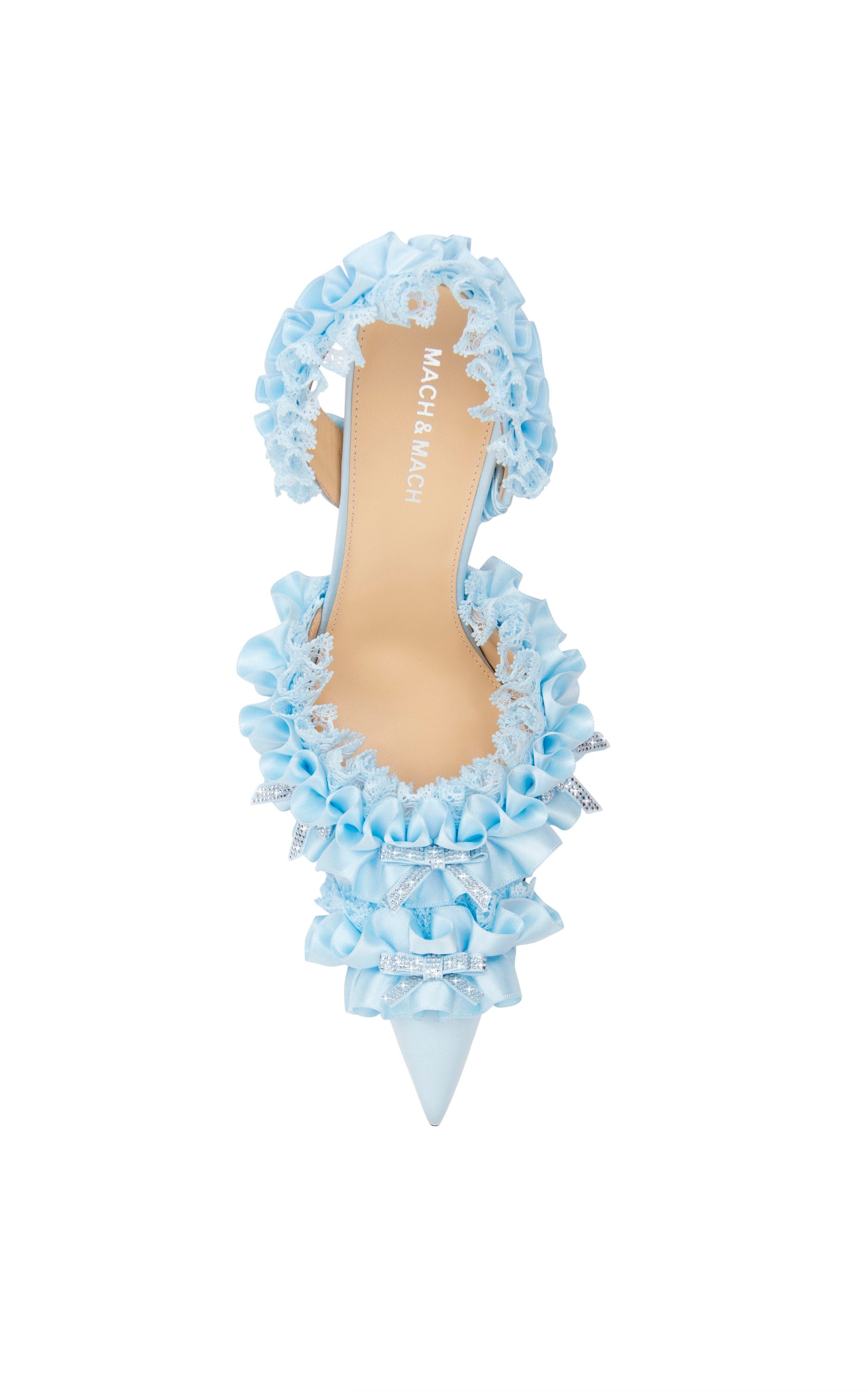 Antoinette 110 silk Slingback - Sky Blue