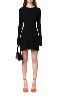 Short Bow dress with rhinestone embellishments - Black