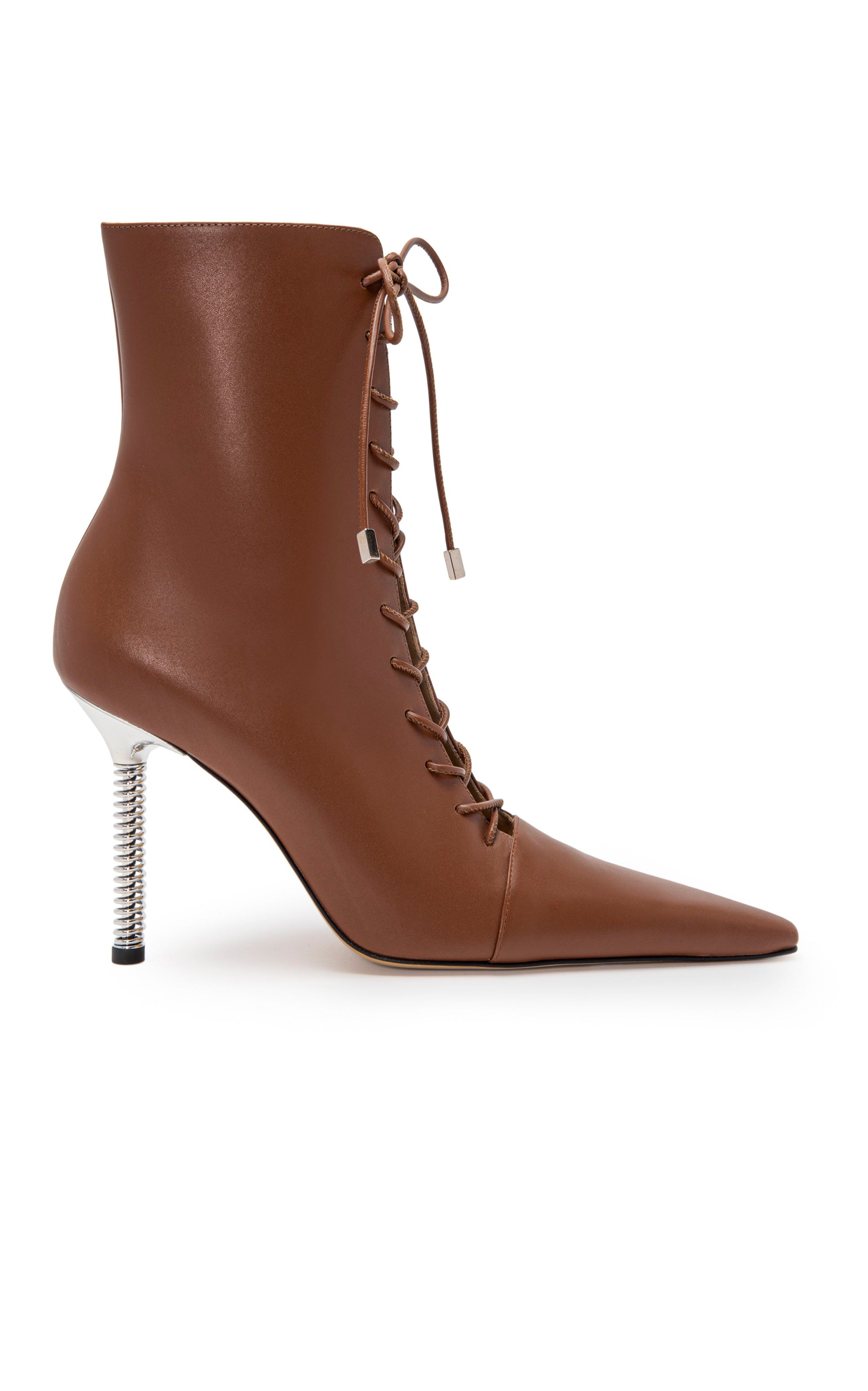 Bottines à talon Spirale 100 en cuir - Brown