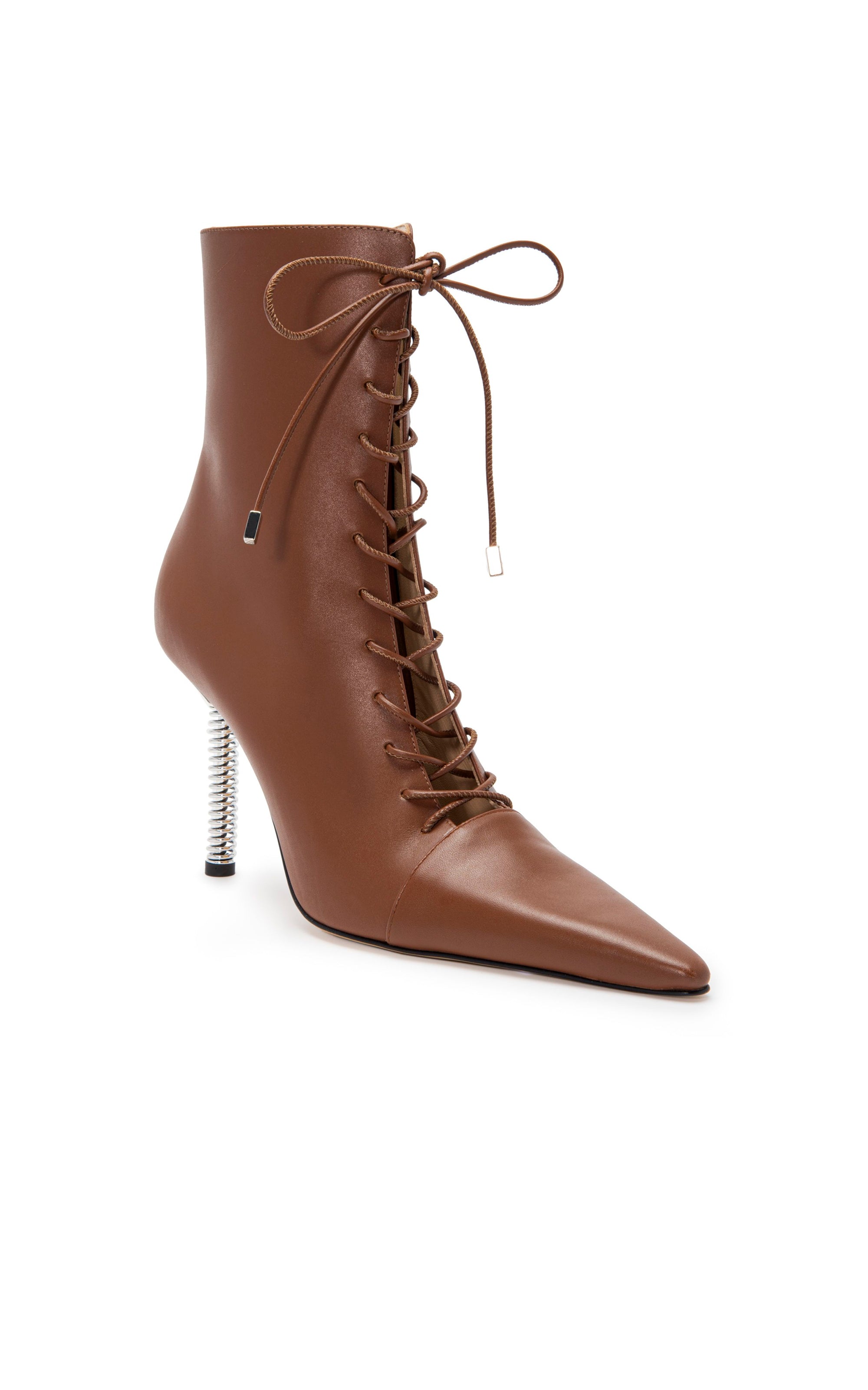 Bottines à talon Spirale 100 en cuir - Brown