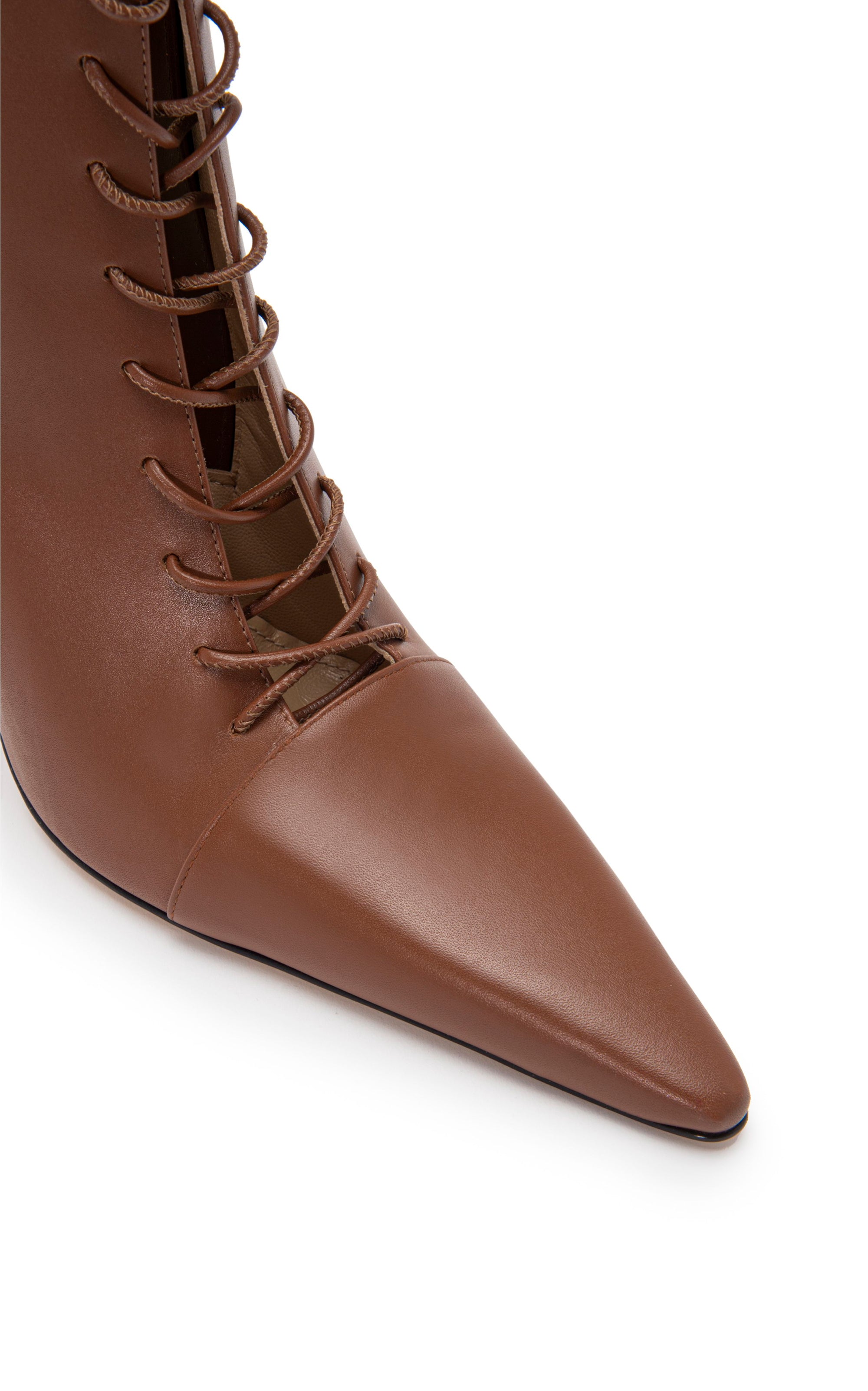 Bottines à talon Spirale 100 en cuir - Brown