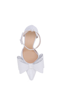 Le Cadeau 140 platform pumps in silk - White