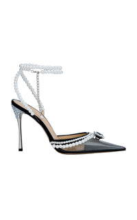 110 strap pumps embellished with pearls & rhinestones - Transparent Black