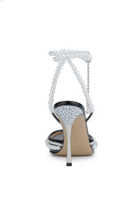 110 strap pumps embellished with pearls & rhinestones - Transparent Black