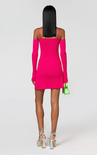 Bow short dress - Fuchsia