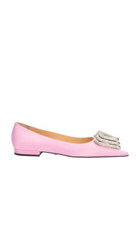 Triple Heart ballerinas in silk & strass - Pink