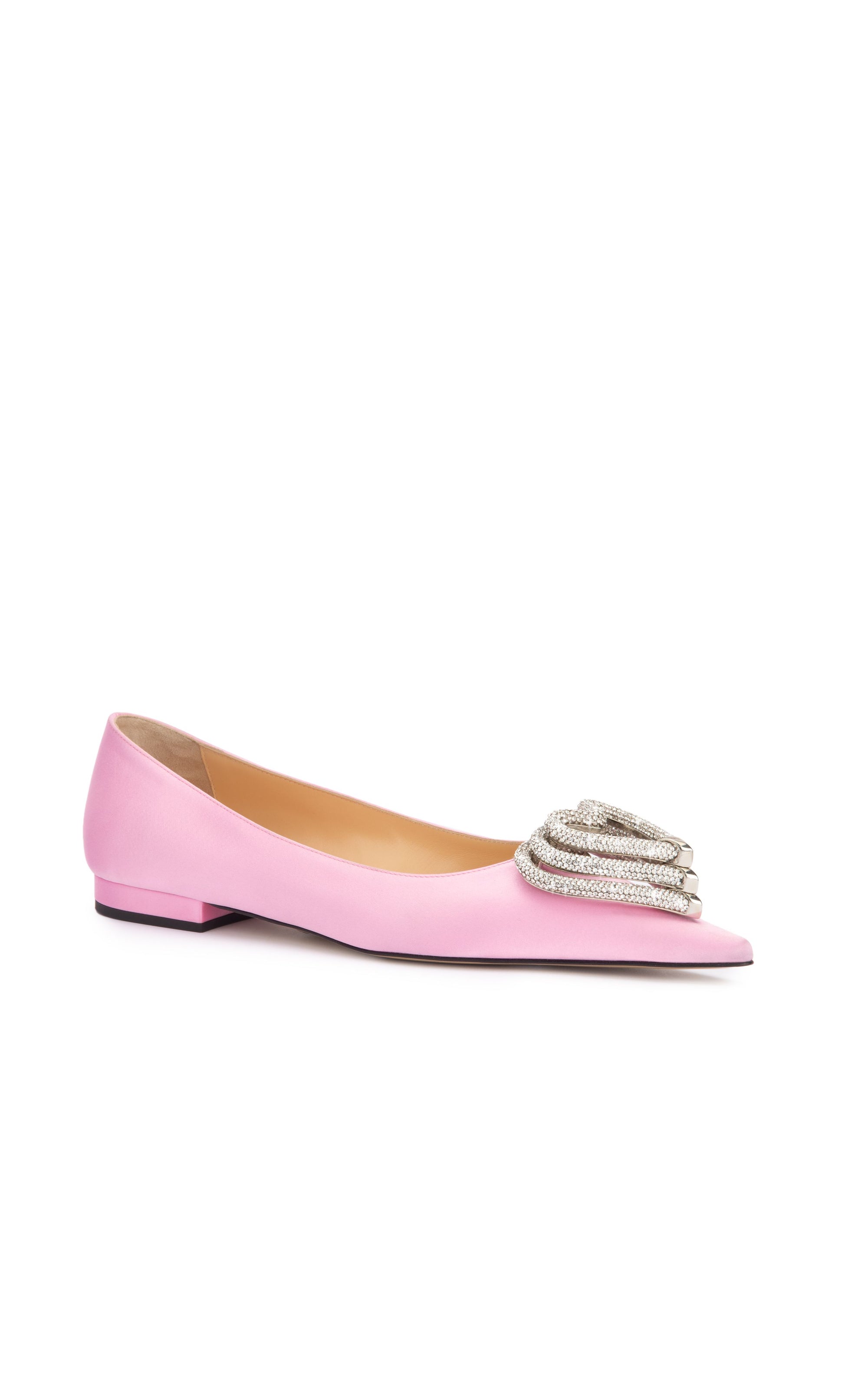Triple Heart ballerinas in silk & strass - Pink