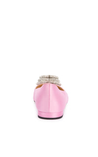 Triple Heart ballerinas in silk & strass - Pink