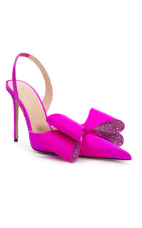 Le Cadeau 95 silk slingback - Fuchsia