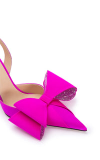 Le Cadeau 95 silk slingback - Fuchsia