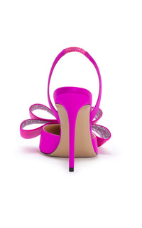 Le Cadeau 95 silk slingback - Fuchsia