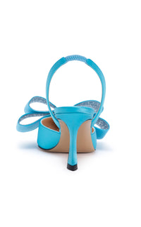 Le Cadeau 65 silk slingback - Ocean Blue