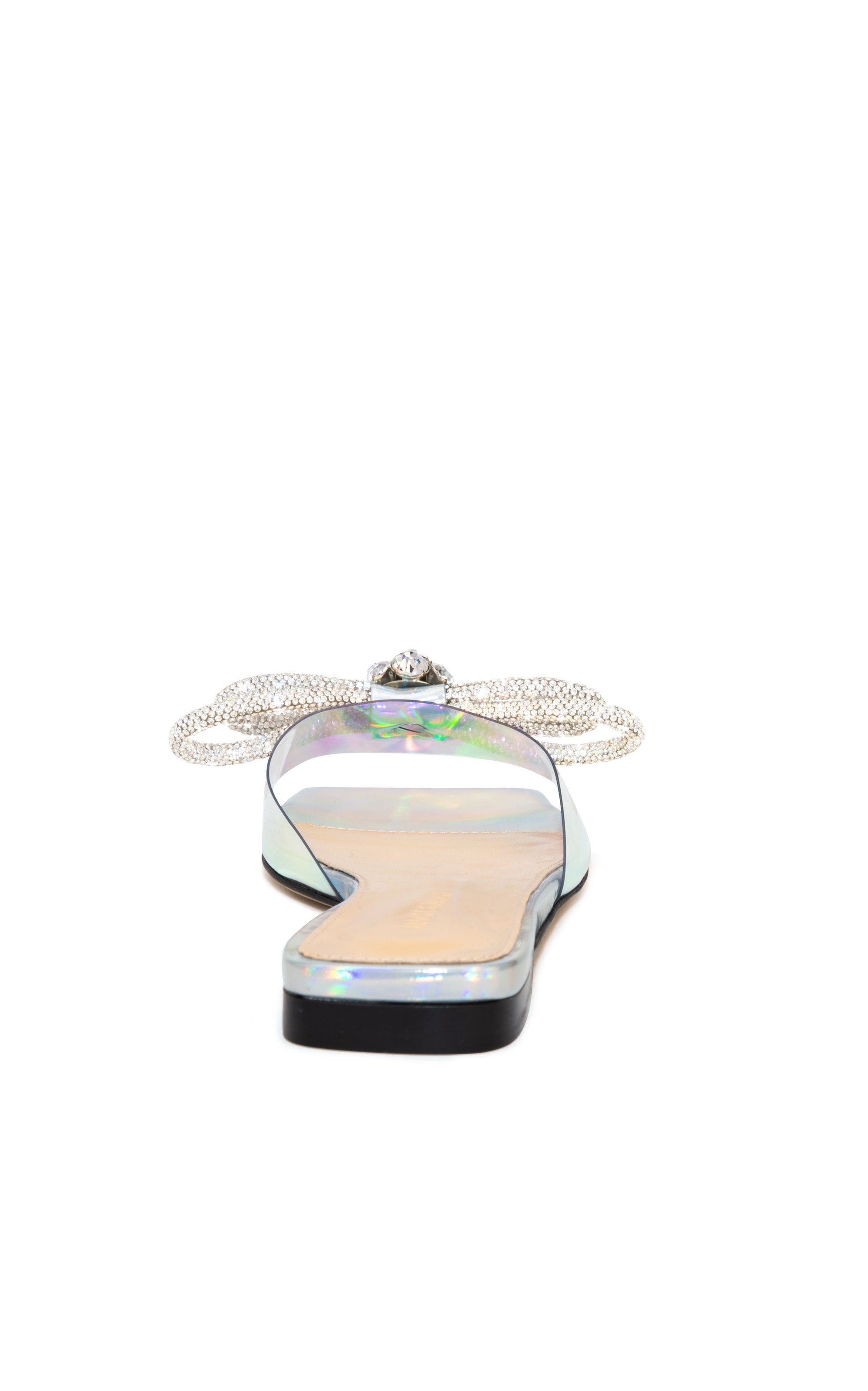 Double Bow rhinestone mules - Iridescent