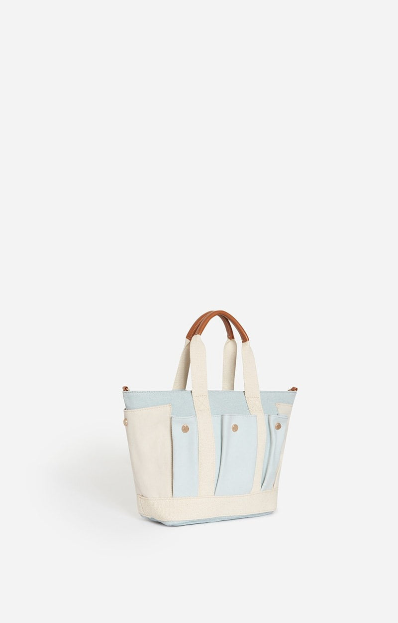 Cabas S multipoches en toile - Bleu