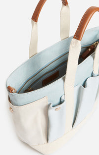 Cabas S multipoches en toile - Bleu