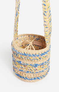 Petit sac seau en raphia - Multicolore