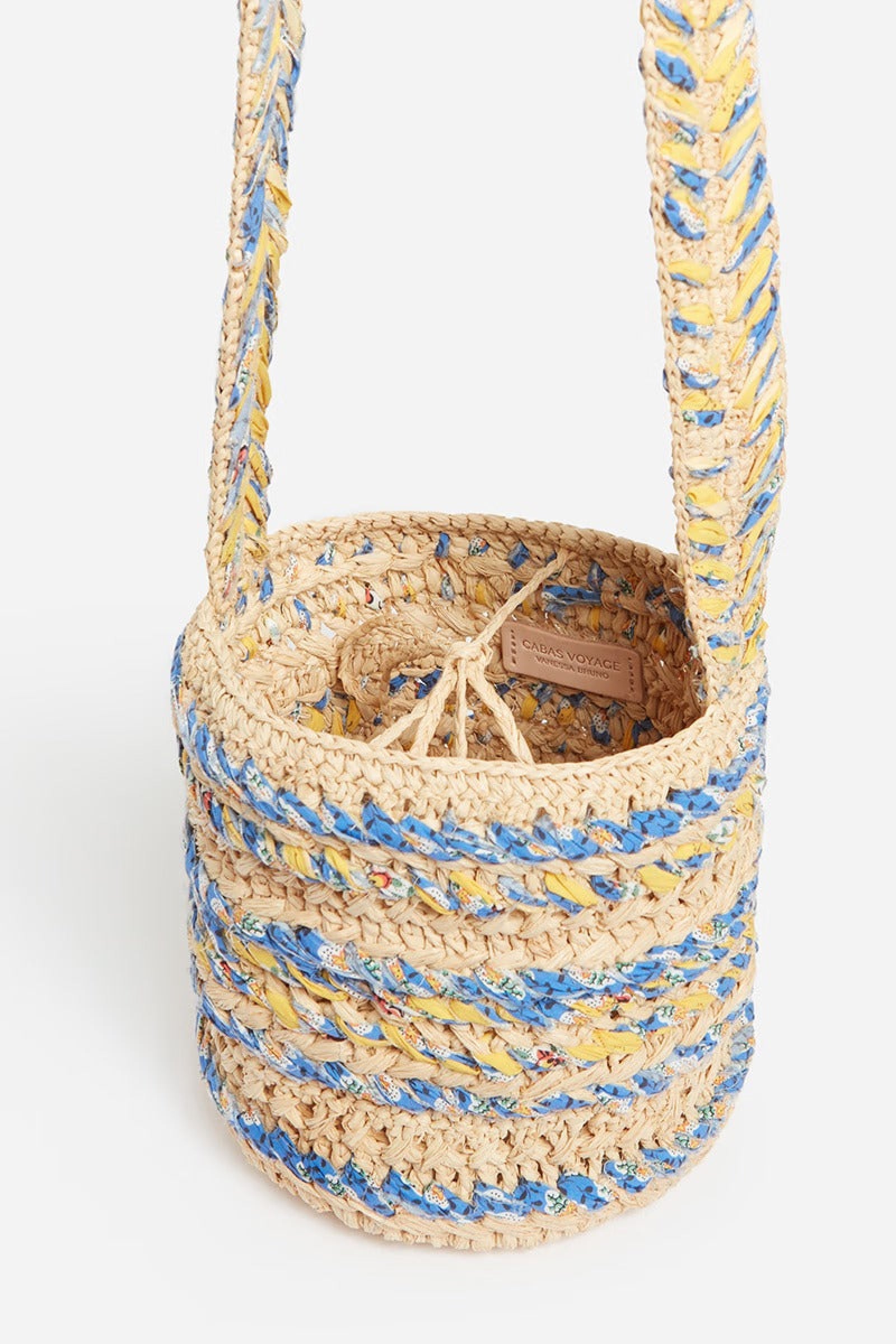 Small raffia bucket bag - Multicolored