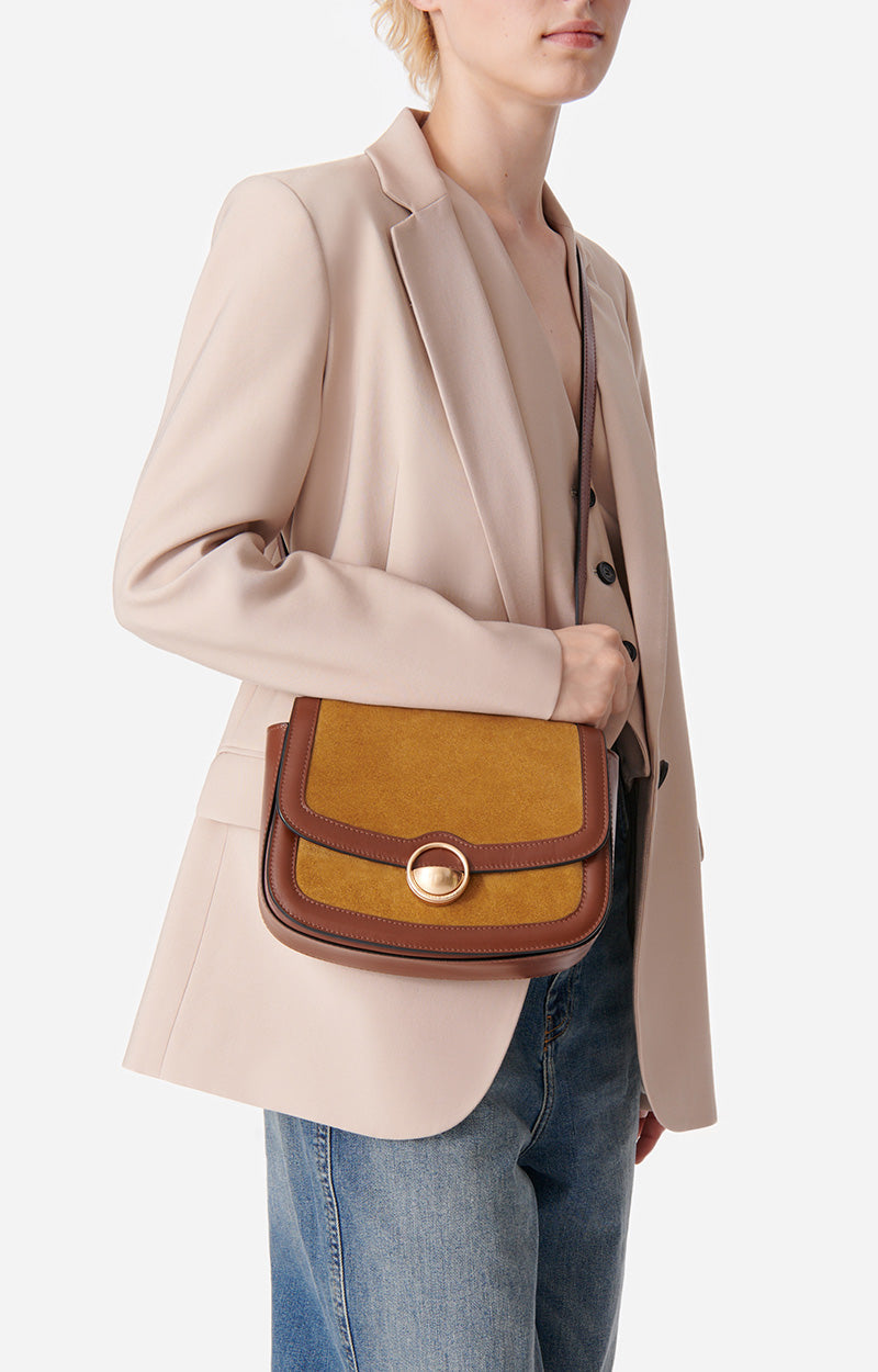 Sac à rabat Romy en cuir - Noisette & Caramel