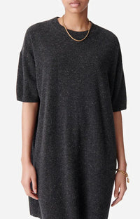 Robe courte Bleuet en laine - Charbon