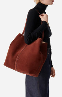 Grand cabas Daily en daim - Cognac
