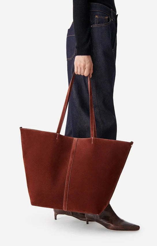 Grand cabas Daily en daim - Cognac