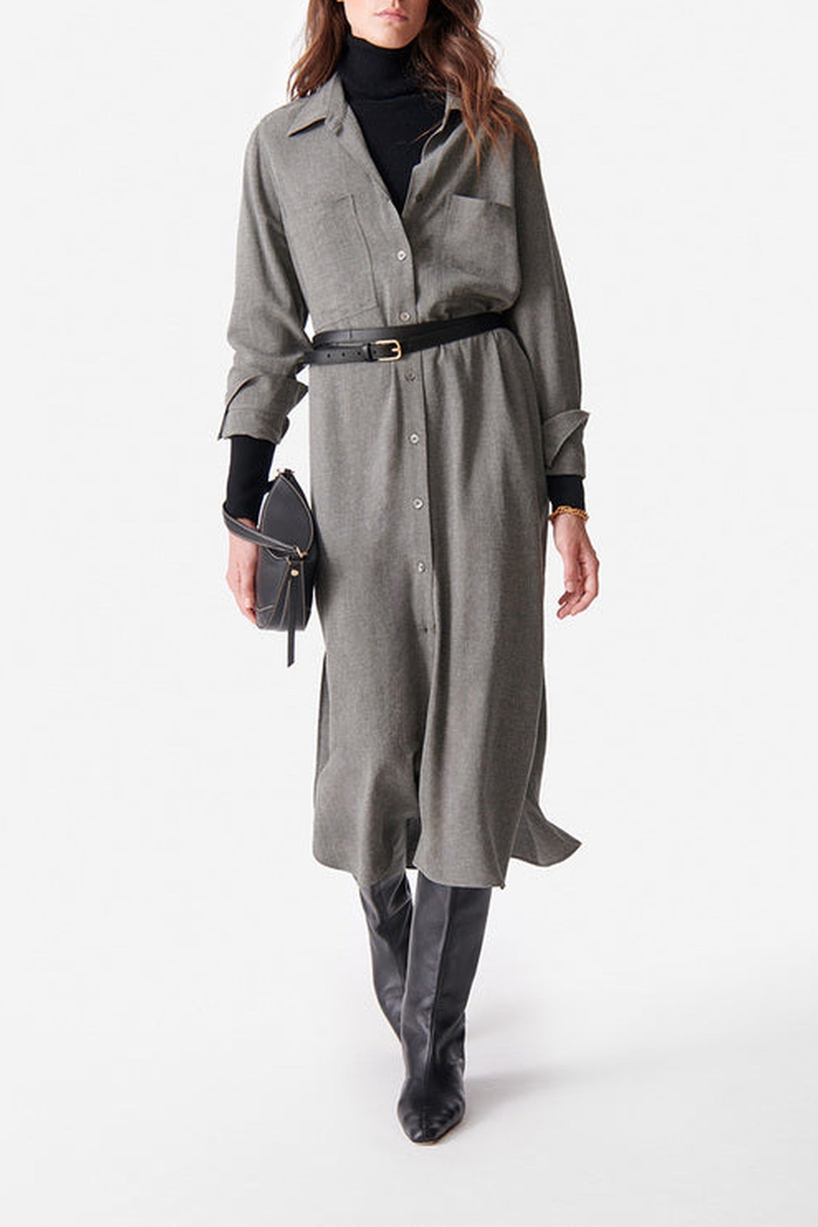 Robe midi Doll - Gris Clair