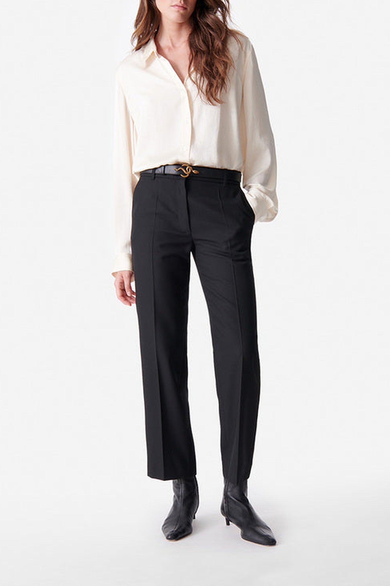 Pantalon droit taille haute Dandy - Noir