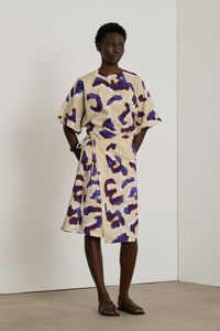 BEIGE/AUBERGINE ROBE CHAINE & TRAME ECUADOR