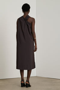MARRON FONCE ROBE CHAINE & TRAME EMNA
