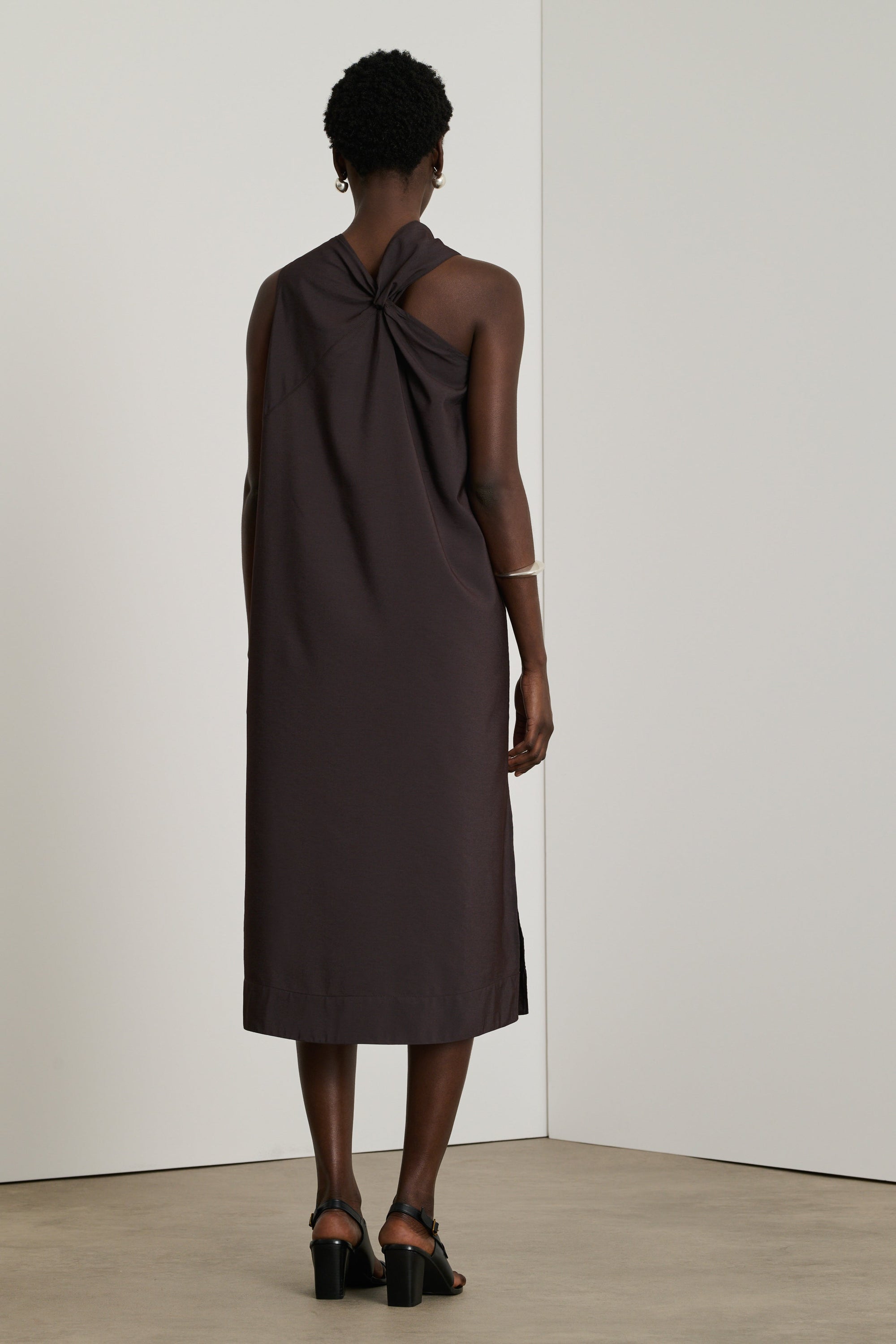 MARRON FONCE ROBE CHAINE & TRAME EMNA