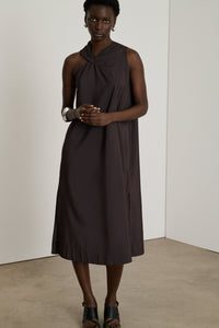MARRON FONCE ROBE CHAINE & TRAME EMNA