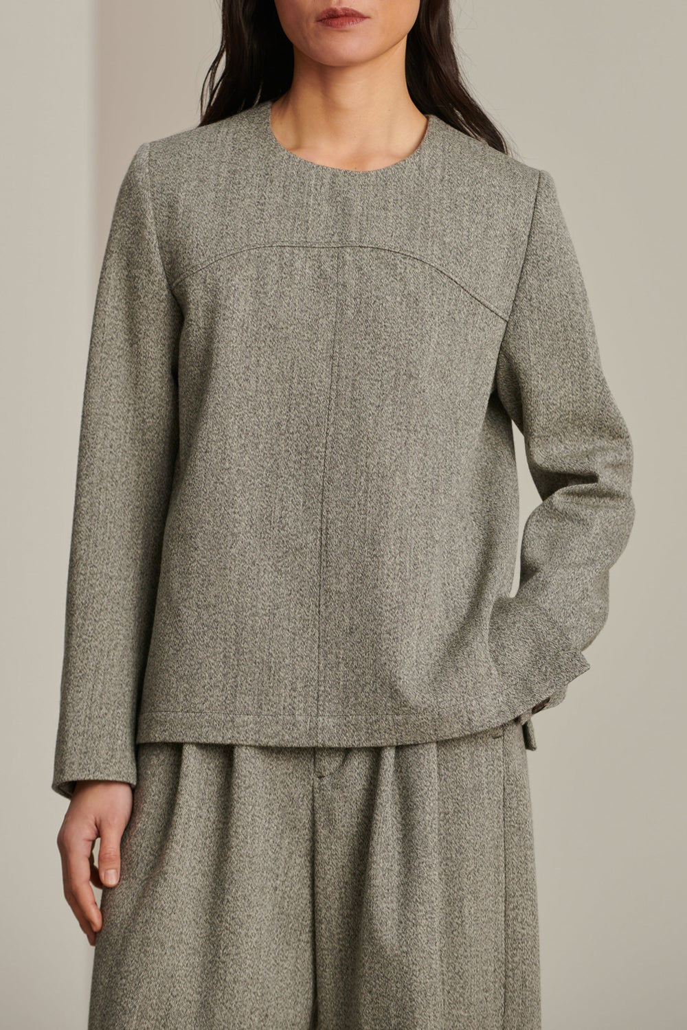 GRIS CHINE BLOUSE CLARISSE