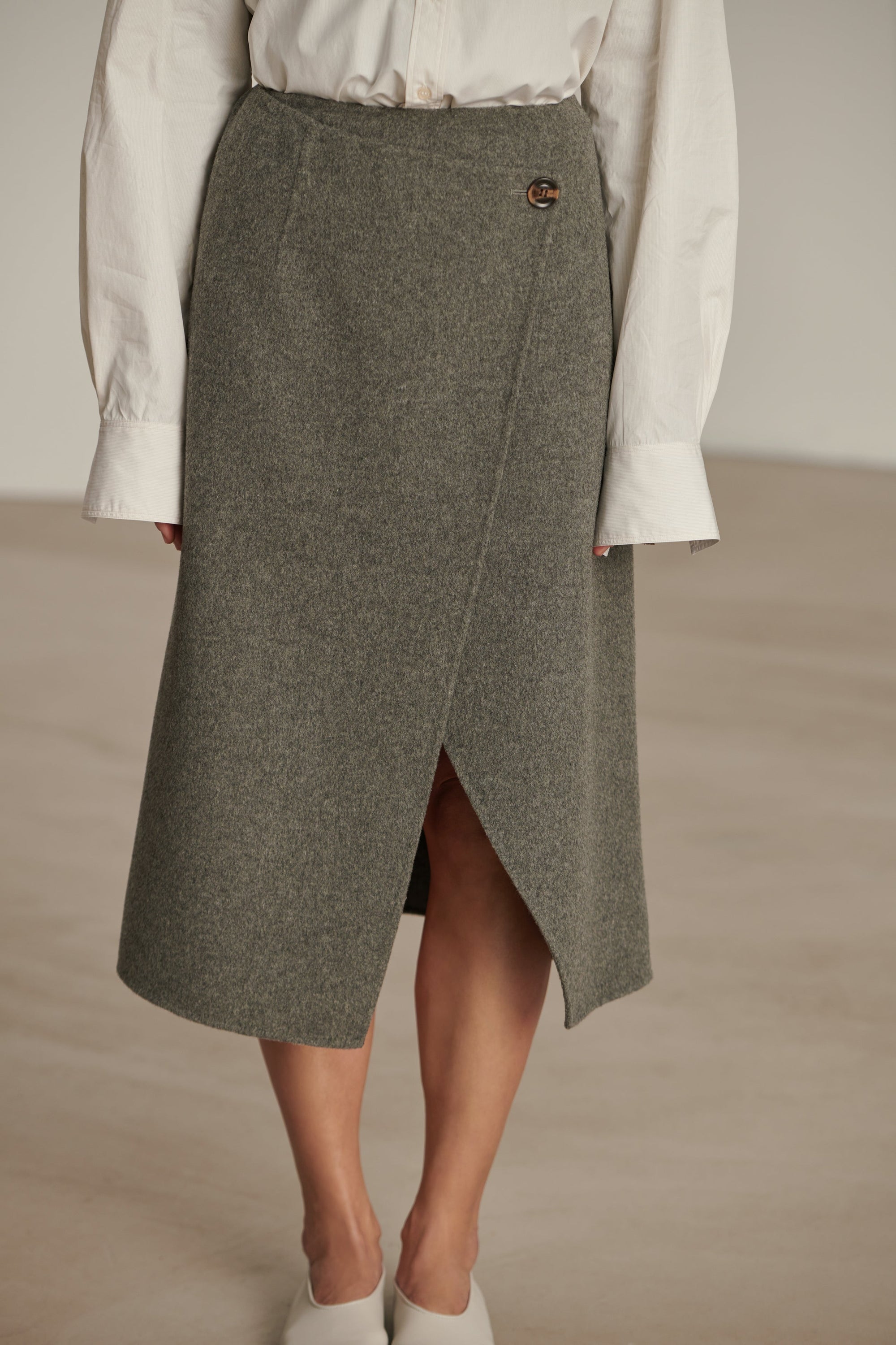 GRIS CLAIR CHINE JUPE WALES
