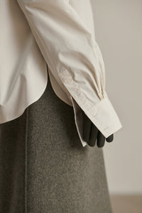Cotton Bermuda Shirt - Grey Green & White