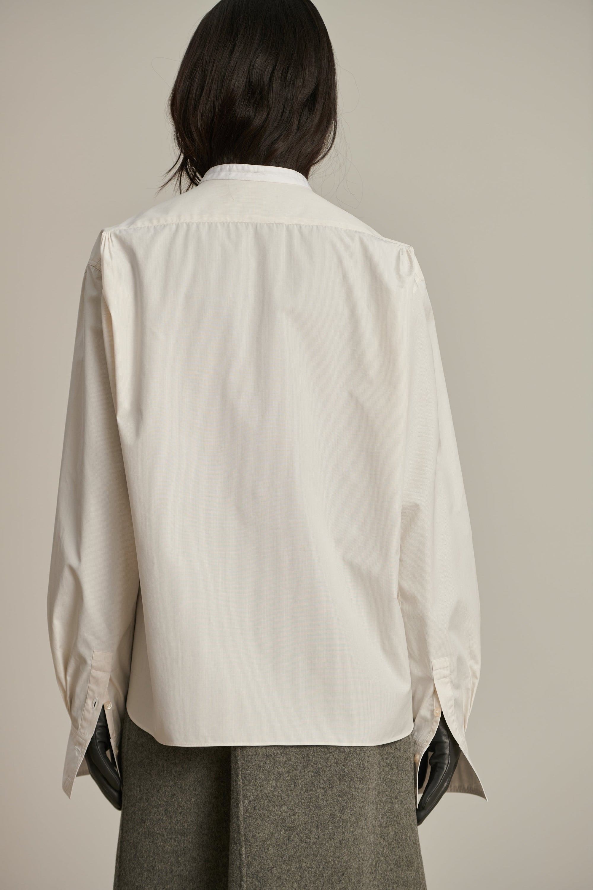Cotton Bermuda Shirt - Grey Green & White