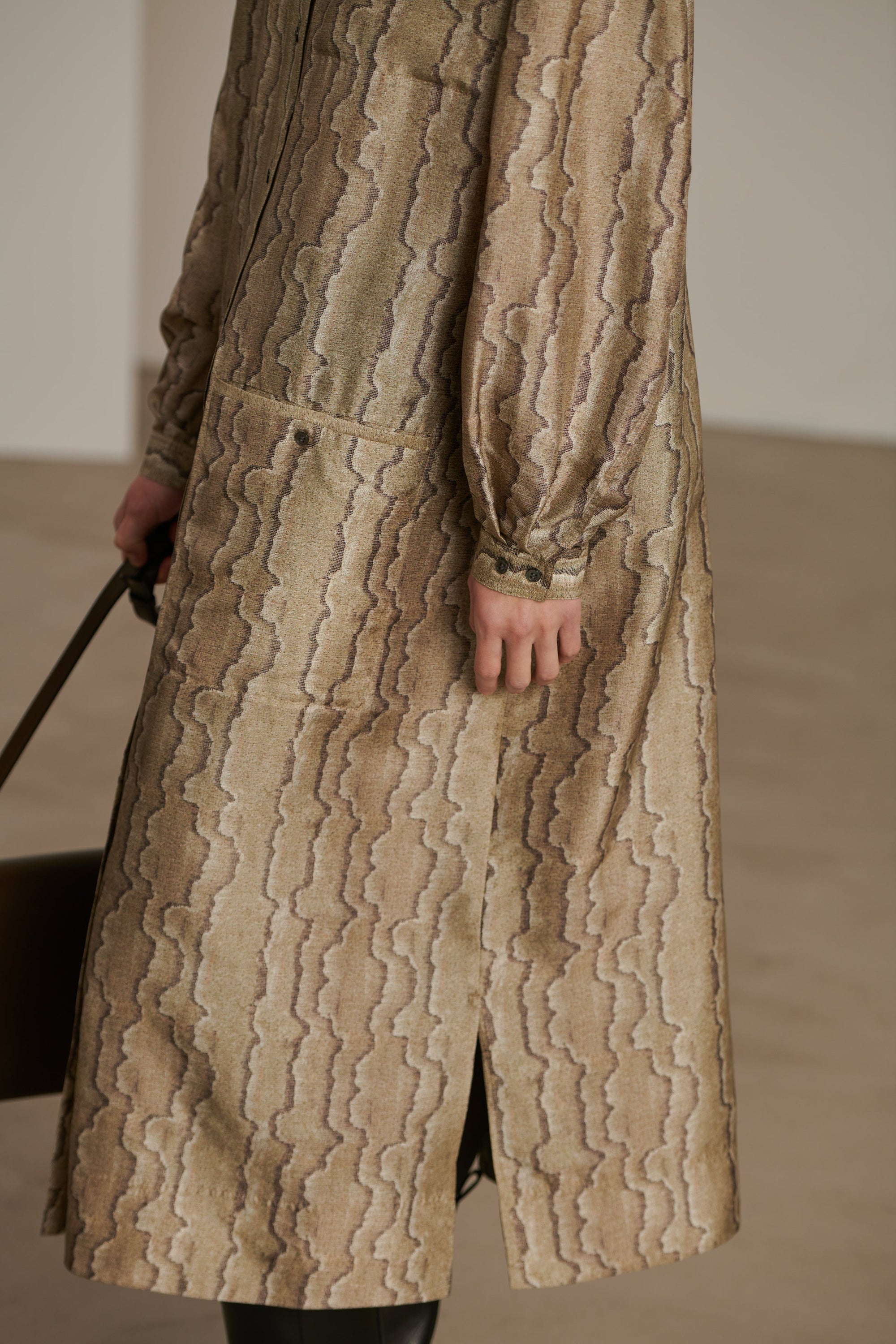 Robe Belle en soie - Gris & Vert
