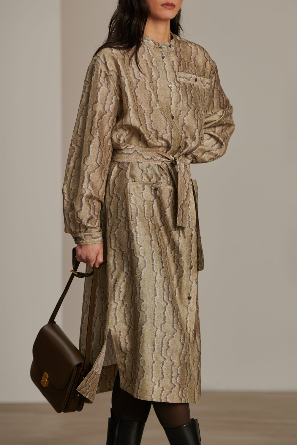 GRIS/VERT ROBE CHAINE & TRAME BELLE