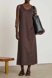 Delia cotton maxi dress - Brown