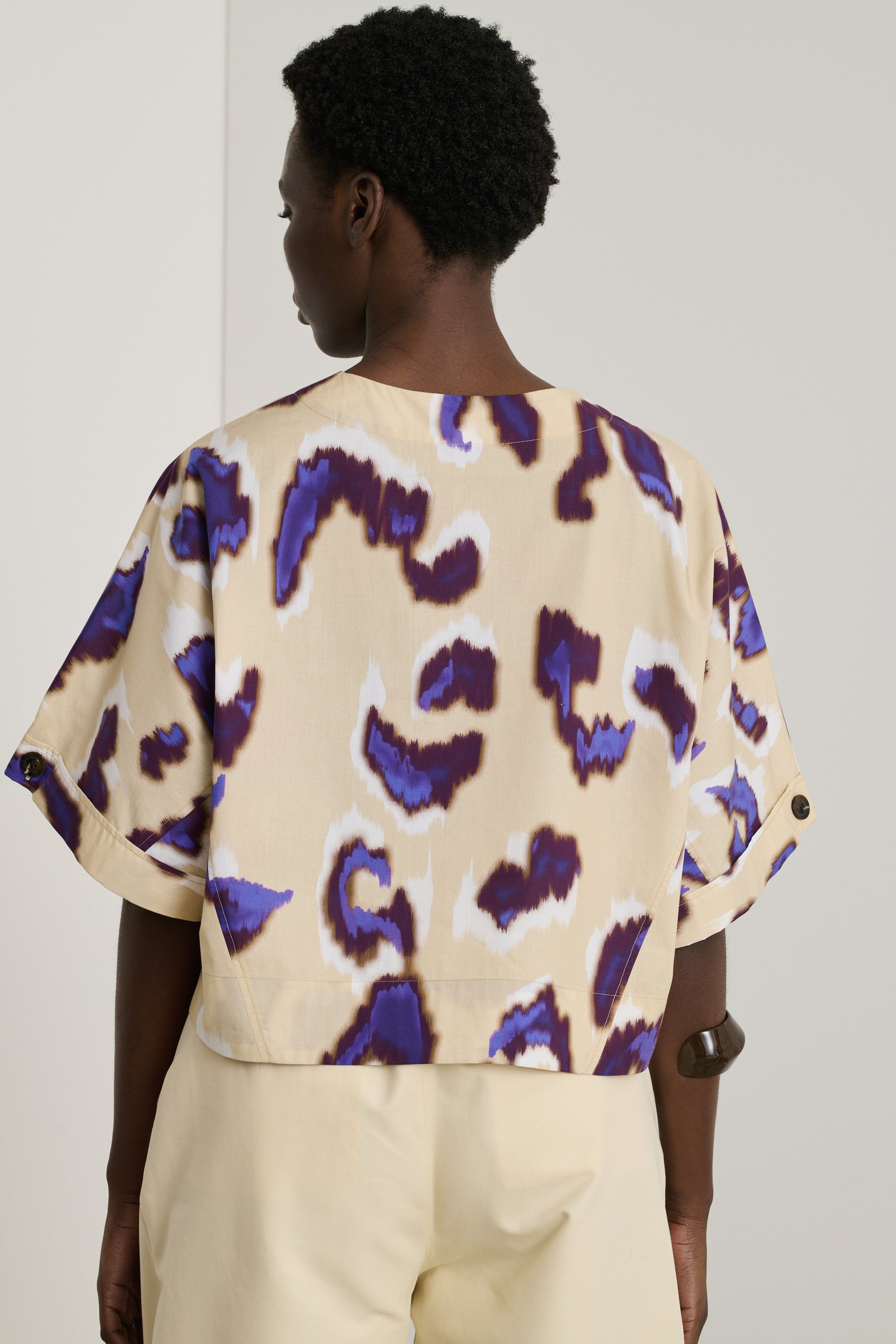 BEIGE/AUBERGINE BLOUSE EDITH