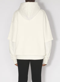 Sweat à capuche oversize Waffle en coton - Écru