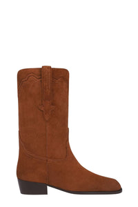 Bottes Hilda en daim - Cognac