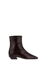 Bottines Bettina en cuir embossé - Rouge Noir